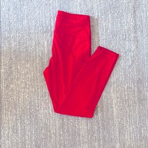 Zyia Active Red code pocket luxe drawstring legging, sz 6-8 7/8 24 inch inseam